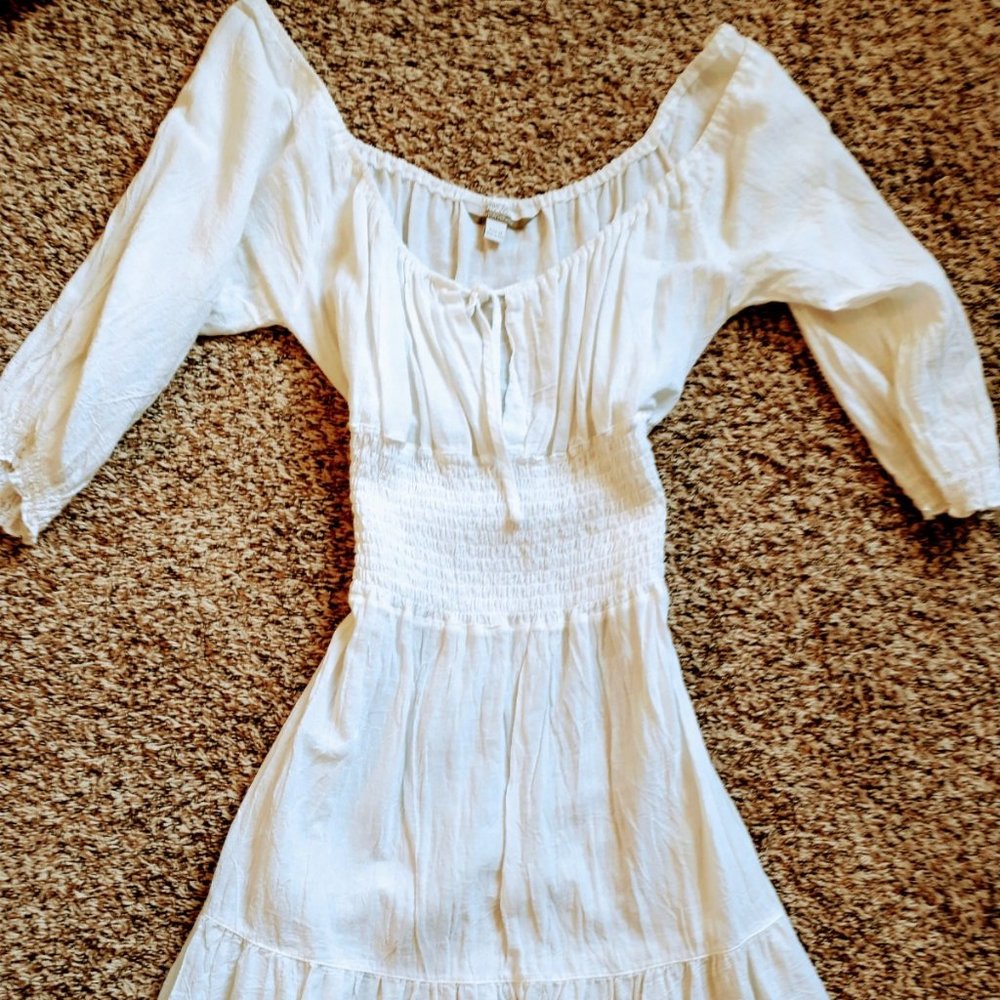 Cotton vintage white size medium gauze summer boho dress!